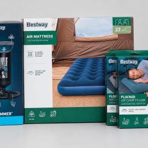 COLCHON INFLABLE 2 PLAZAS+ INFLADOR+ 2 ALMOHADAS