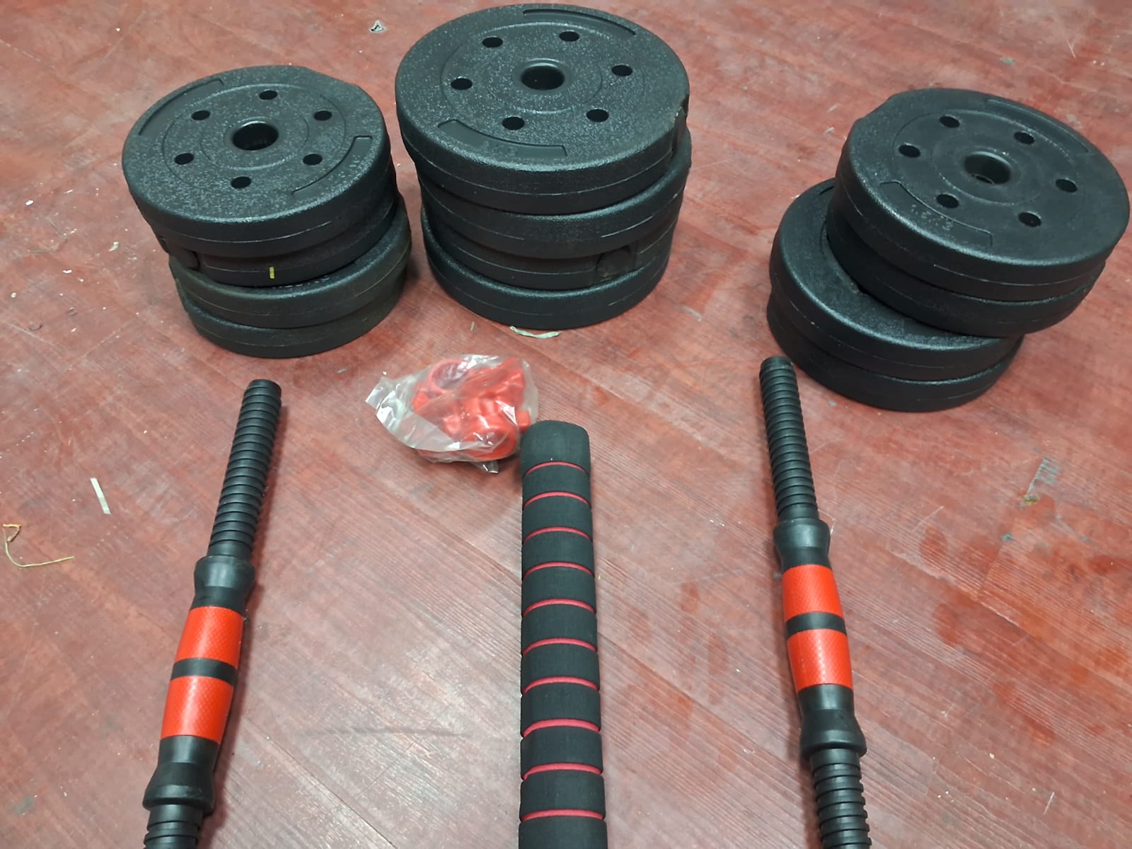 JUEGO DE MANCUERNAS Y PESAS 20KG - Imagen 4