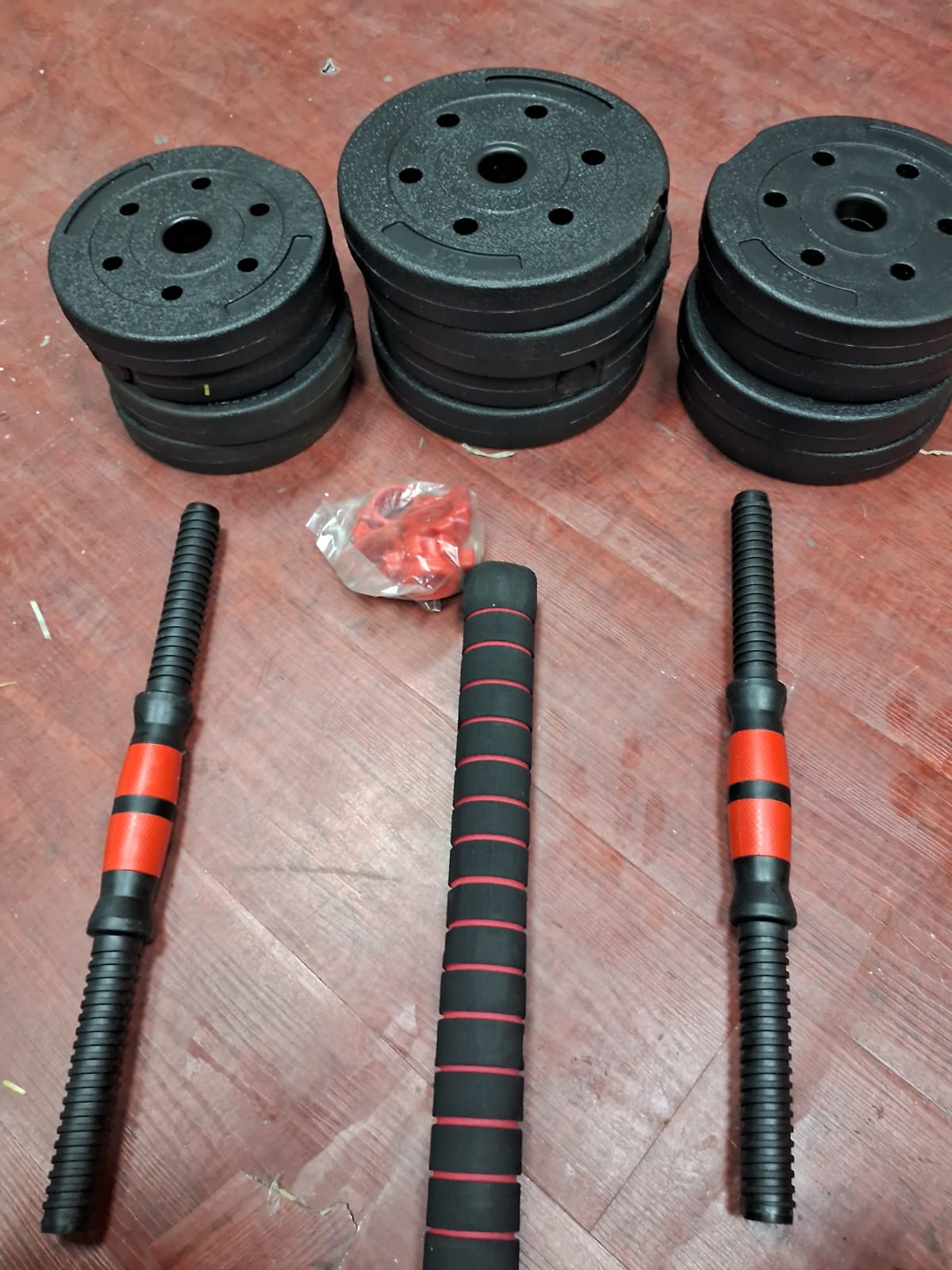 JUEGO DE MANCUERNAS Y PESAS 20KG - Imagen 3