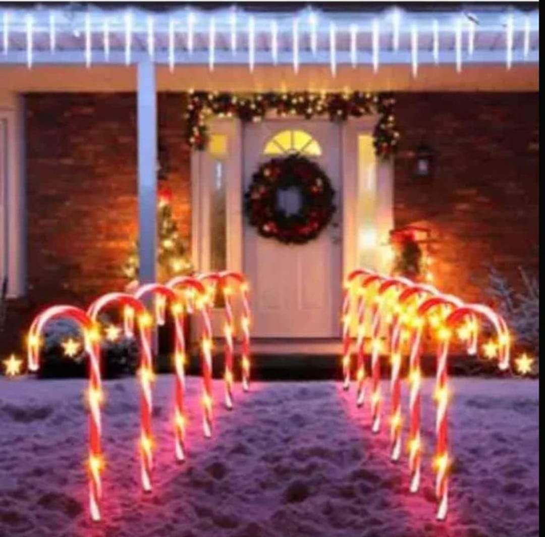 SET DE 5 BASTONES SOLARES DE NAVIDAD PARA JARDIN - Imagen 3