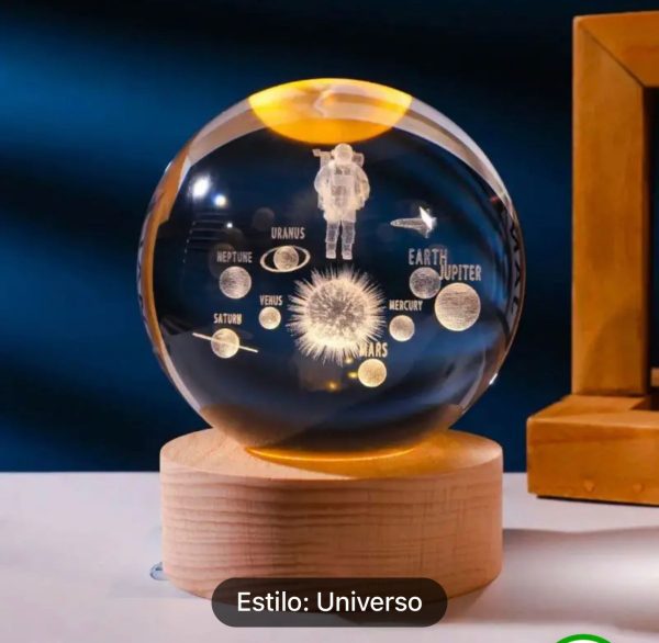 LAMPARA DE NOCHE GRANDE Bola De Cristal UNIVERSO