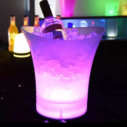 HIELERA CUBETA CON PARLANTE BLUETOOTH LED LUCES