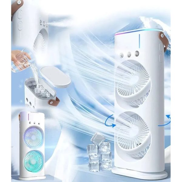 Doble Ventilador De Aire Frío Humidificador USB
