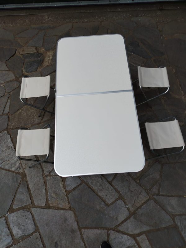 MESA PLEGABLE CON 4 BANCOS PARA CAMPING 120 CM - Imagen 3