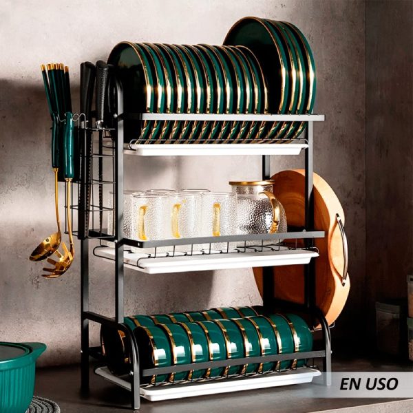 ESCURRIDOR TRES NIVELES DE ACERO INOXIDABLE MULTIFUNCIONAL