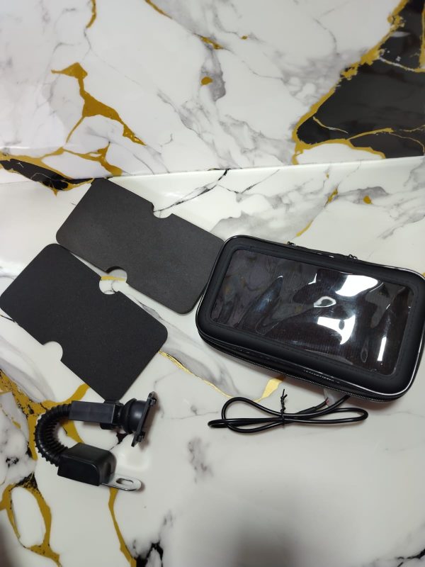 SOPORTE DE CELULAR PARA MOTO EN EL ESPEJO CON ESTUCHE IMPERMEABLE - Imagen 5