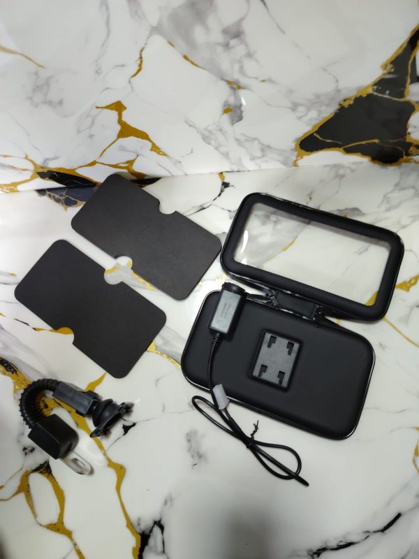 SOPORTE DE CELULAR PARA MOTO EN EL ESPEJO CON ESTUCHE IMPERMEABLE - Imagen 3