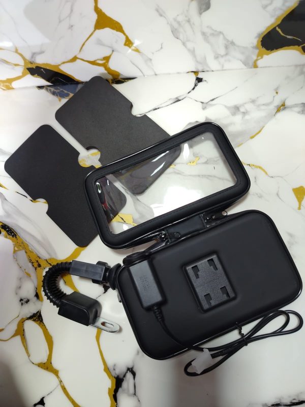 SOPORTE DE CELULAR PARA MOTO EN EL ESPEJO CON ESTUCHE IMPERMEABLE - Imagen 4