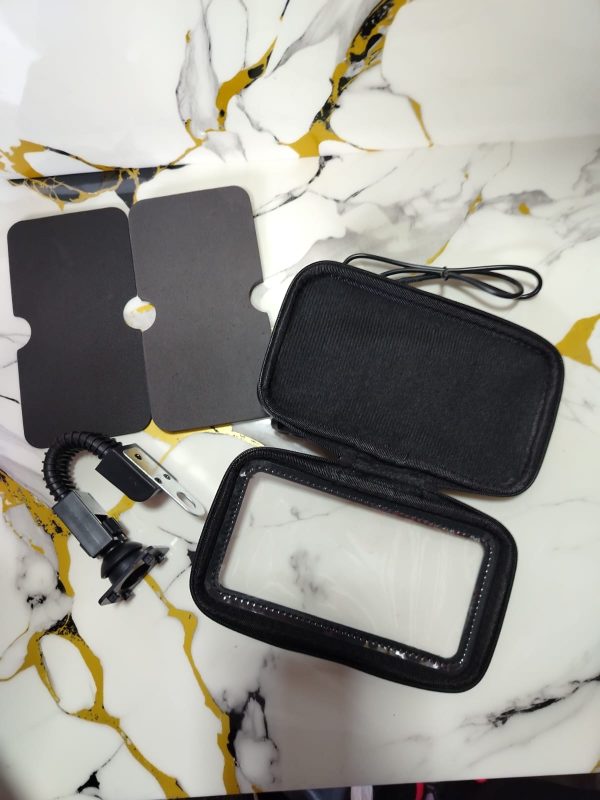 SOPORTE DE CELULAR PARA MOTO EN EL ESPEJO CON ESTUCHE IMPERMEABLE - Imagen 2