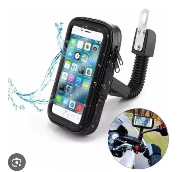 SOPORTE DE CELULAR PARA MOTO EN EL ESPEJO CON ESTUCHE IMPERMEABLE - Imagen 9
