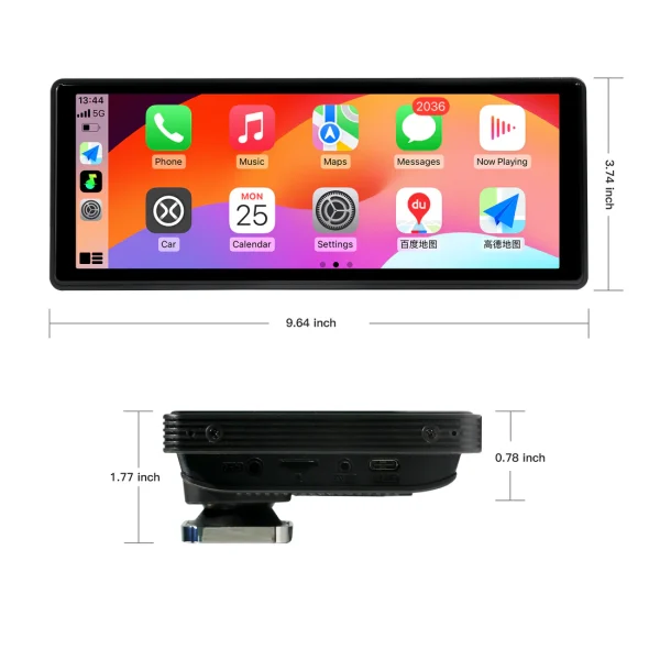 PANTALLA DE AUTO TACTIL IPS CARPLAY DE 9.64  PULGADAS - Imagen 3