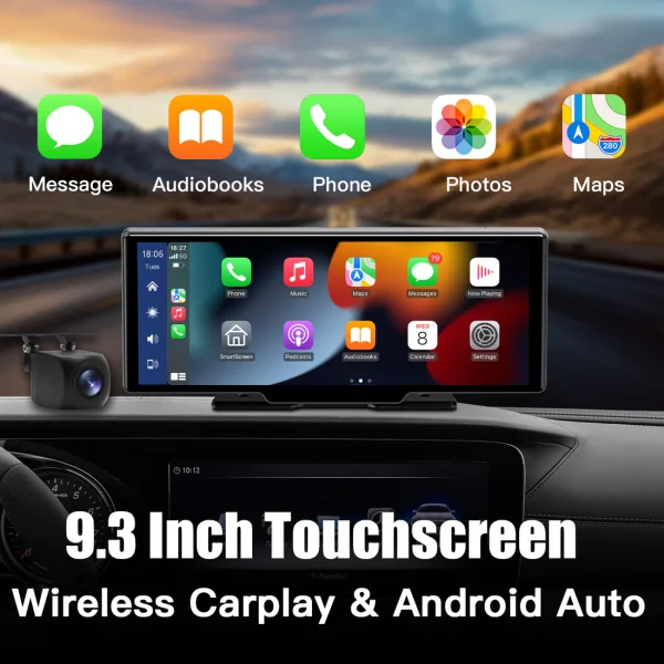 PANTALLA DE AUTO TACTIL IPS CARPLAY DE 9.64  PULGADAS