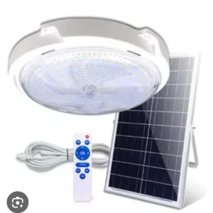 LAMPARA  CON PANEL SOLAR REDONDO  100W