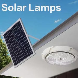 LAMPARA CON PANEL SOLAR REDONDA 200W