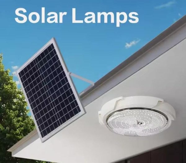 LAMPARA CON PANEL SOLAR REDONDA 200W