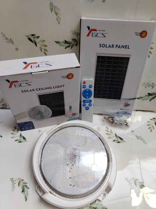 LAMPARA CON PANEL SOLAR REDONDA 200W - Imagen 4