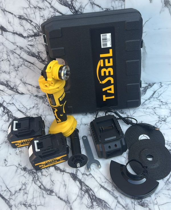 GALLETERO ESMERIL ANGULAR 4.5 98 V  Y 2 BATERIAS  TASBEL AMARILLO