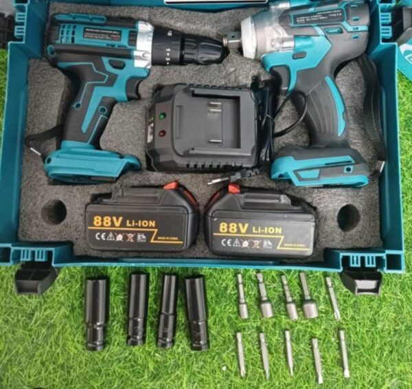 KIT TALADRO MAS PISTOLA DE IMPACTO  LITHIUM   88 V LI_ION - Imagen 2
