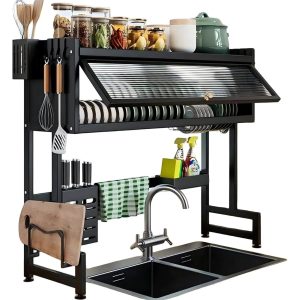 ESCURRIDOR DE PLATOS  85 CM CON CUBRE POLVO