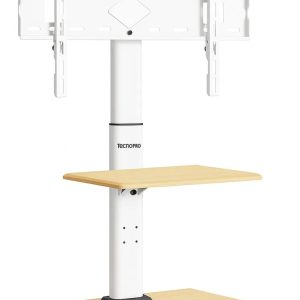 SOPORTE TV PEDESTAL CON RUEDAS 32 A 70 METAL Y MADERA
